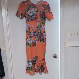 Floral Orange Dress